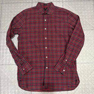 J Crew Ludlow Fit 120s 2-Ply Dress Button Down Shirt Red Holiday Plaid Large